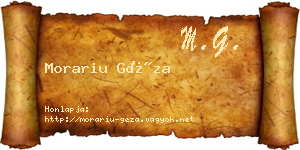 Morariu Géza névjegykártya
